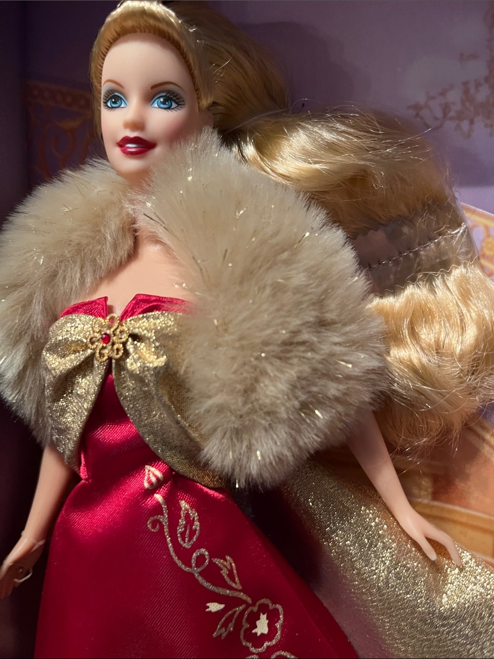 2003 Barbie Glamorous Gala Doll - Lavender, Gold, Red